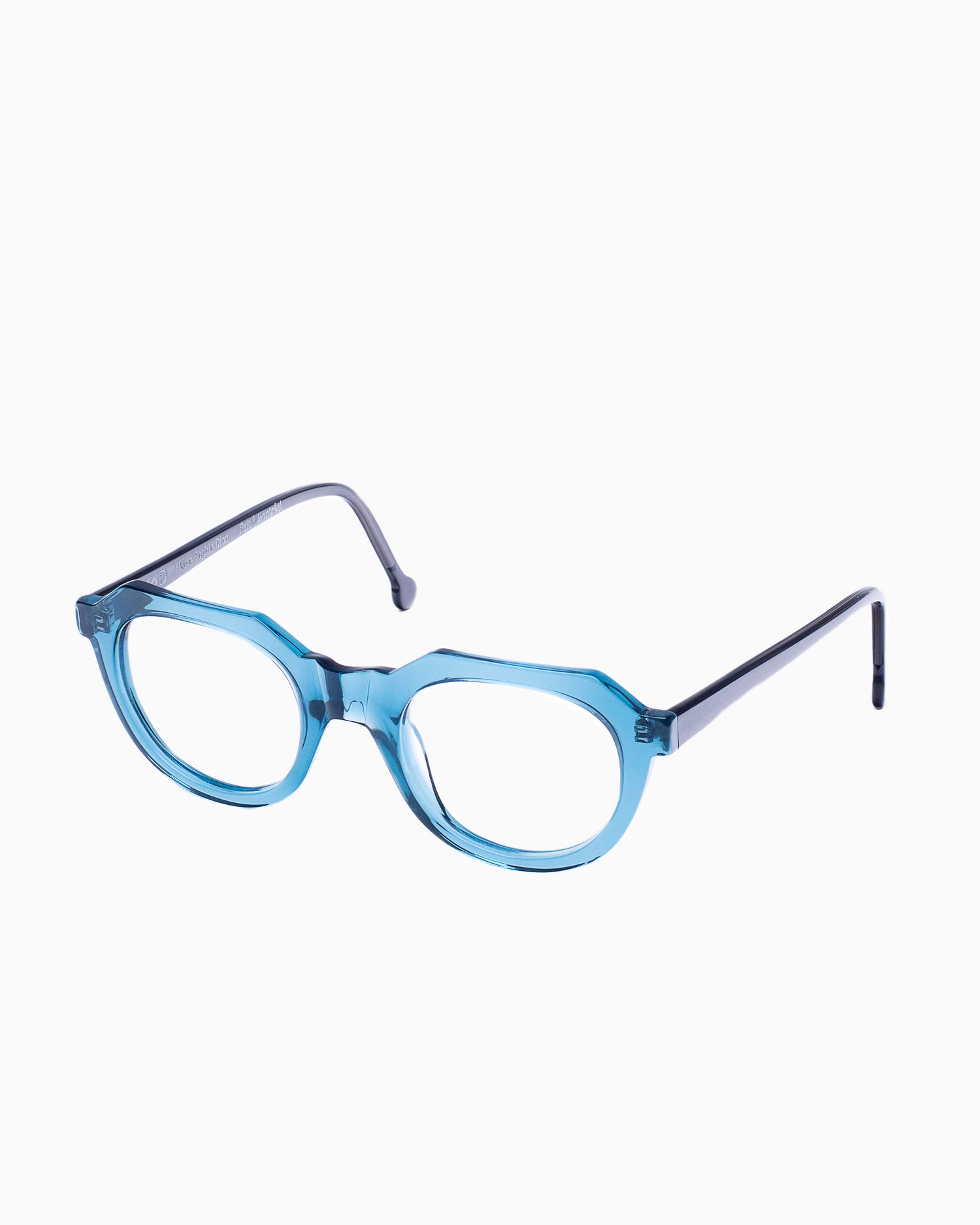 blue plastic oval eyeglasses by Marie-Sophie Dion model Boutcheri, front view, lunettes de vue ovale couleur Bleu