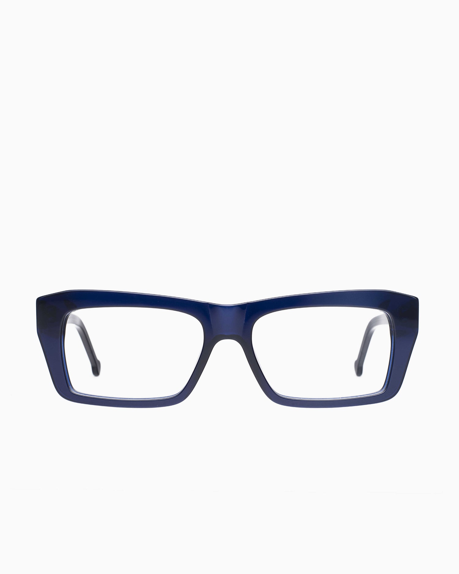 blue plastic rectangle eyeglasses by Marie-Sophie Dion model Zakaib, front view, lunettes de vue rectangle couleur Bleu