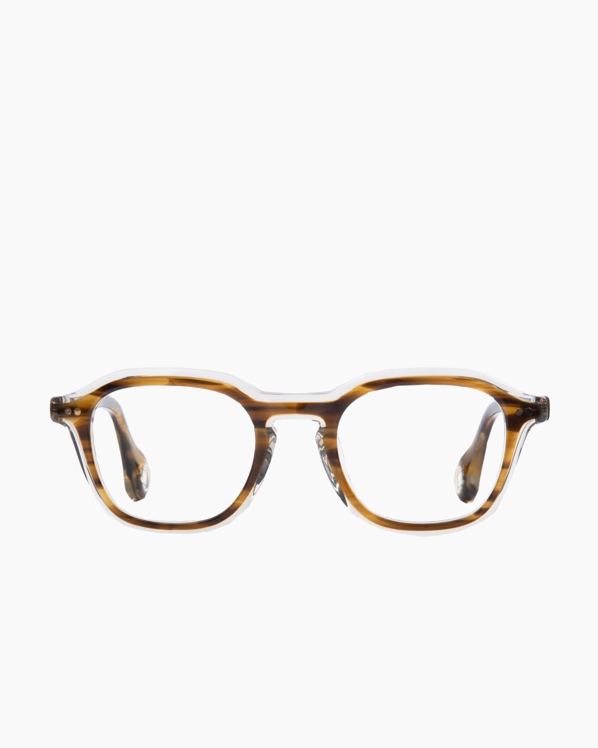 tortoise plastic rectangle eyeglasses by Blake Kuwahara model Fletcher, front view, lunettes de vue rectangle couleur Écaille de tortue