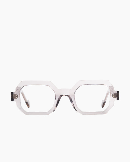 grey plastic rectangle eyeglasses by Anne et Valentin model DANTE, front view, lunettes de vue rectangle couleur gris