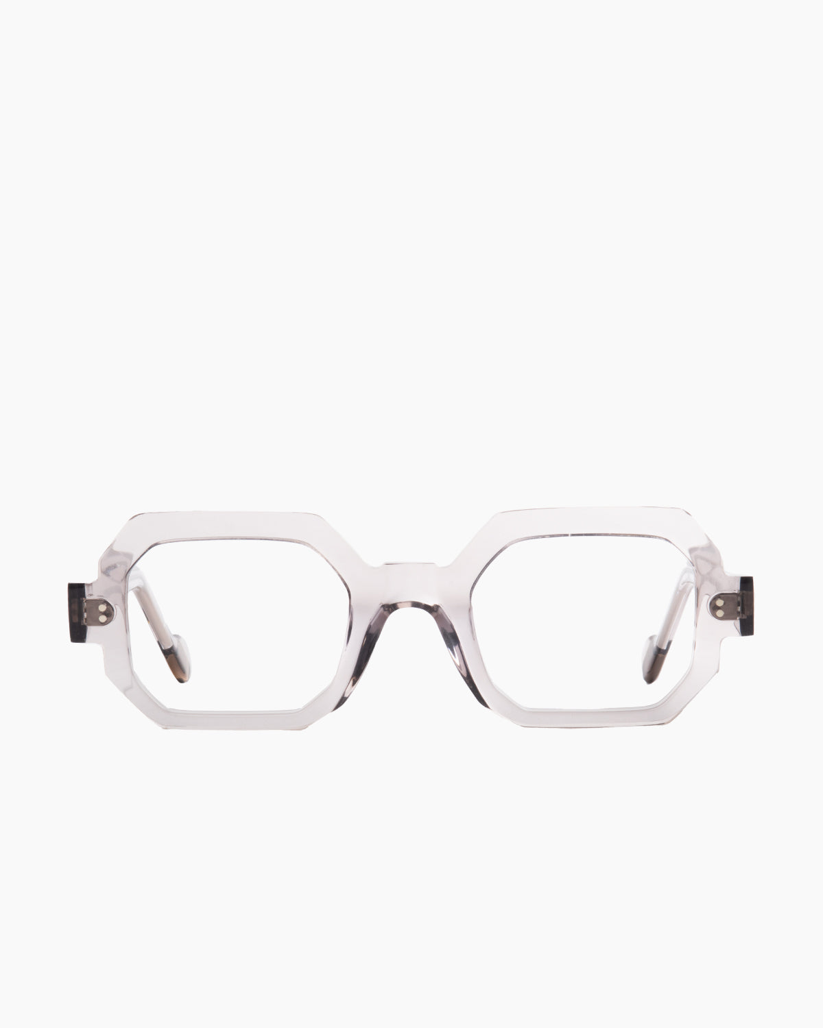 grey plastic rectangle eyeglasses by Anne et Valentin model DANTE, front view, lunettes de vue rectangle couleur gris