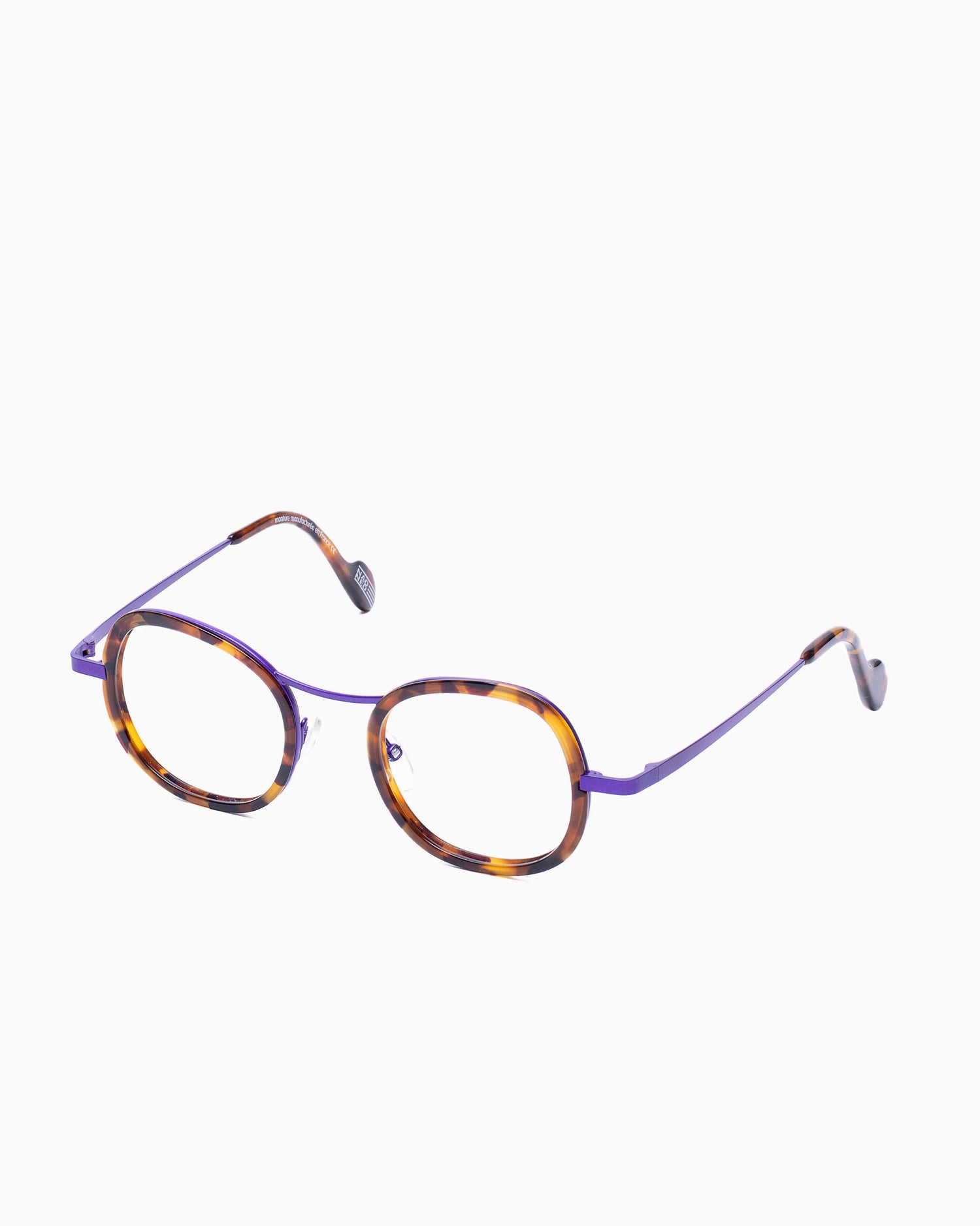 tortoise metal oval eyeglasses by Nao Ned model litiri, front view, lunettes de vue ovale couleur Écaille de tortue