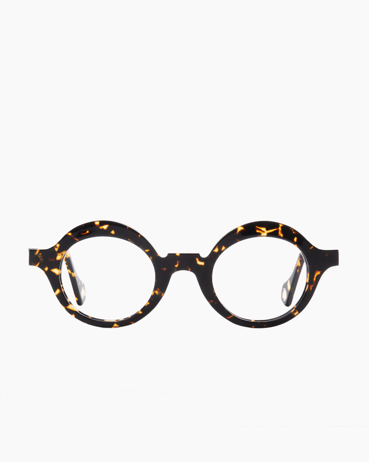 tortoise plastic round eyeglasses by Anne et Valentin model BILBAO, front view, lunettes de vue rond couleur écaille de tortue