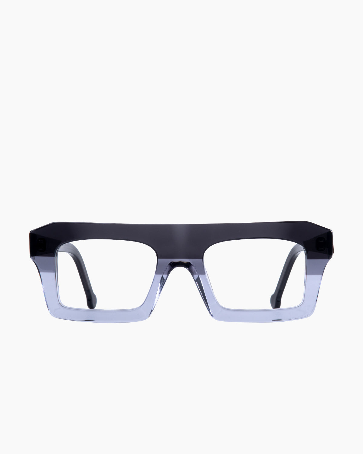 grey plastic rectangle eyeglasses by Marie-Sophie Dion model Boutros, front view, lunettes de vue rectangle couleur Gris