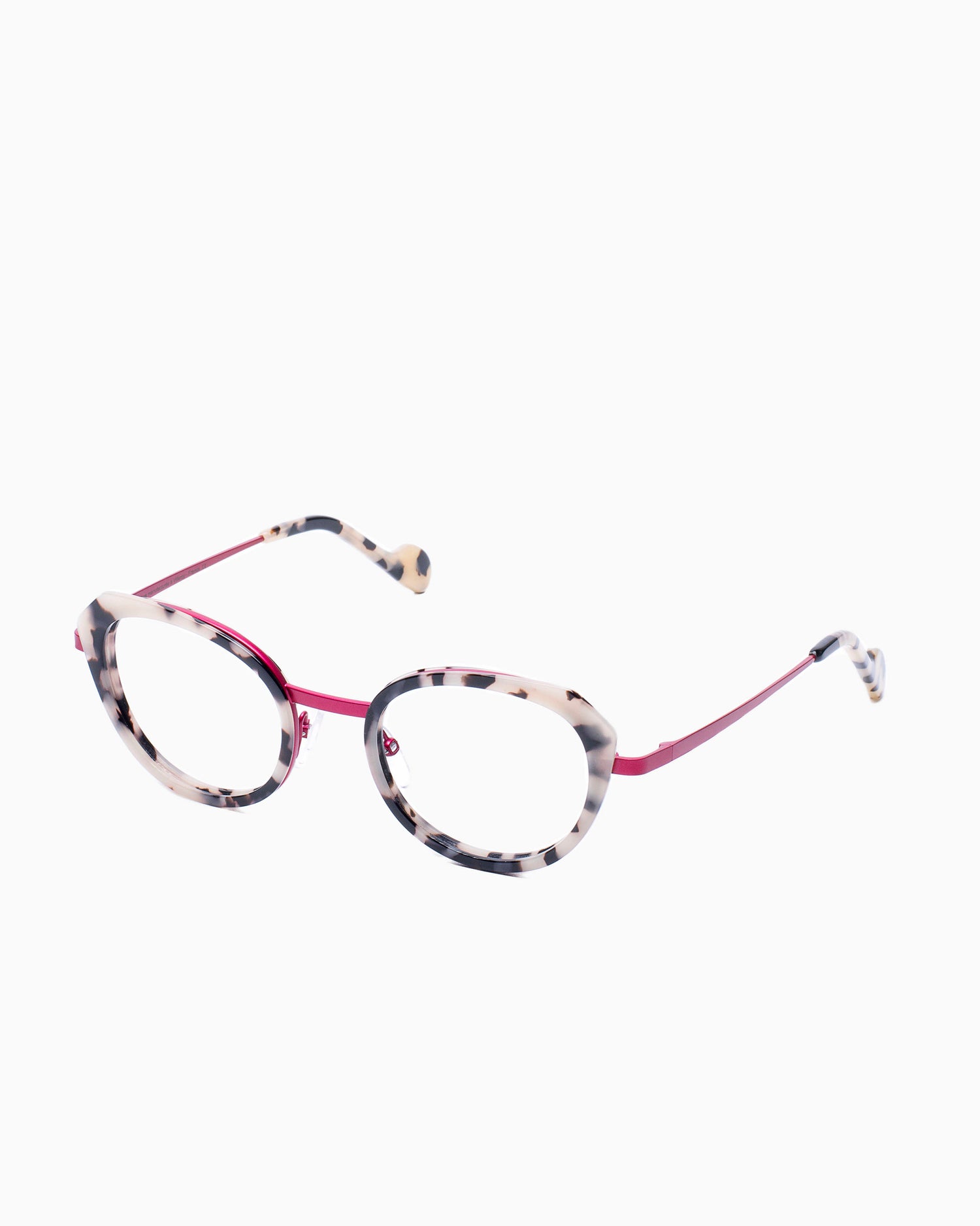 tortoise metal cat eyeglasses by Nao Ned model ArValueg, front view, lunettes de vue chat couleur écaille de tortue