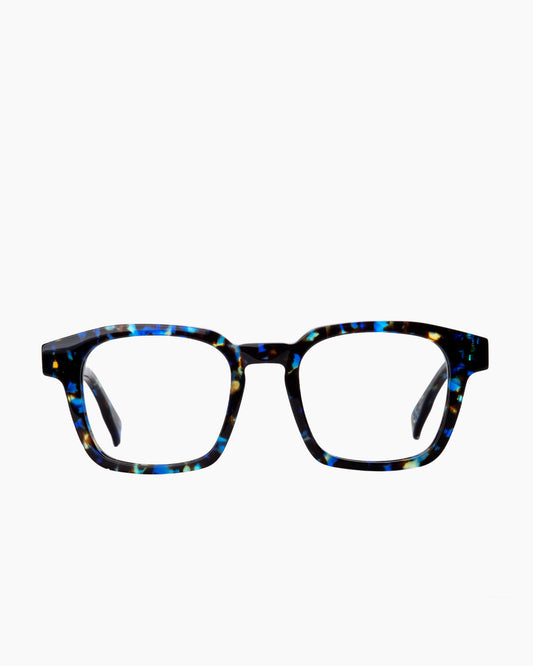 tortoise plastic rectangle eyeglasses by Spectacleeyeworks model Yolanta, front view, lunettes de vue rectangle couleur écaille de tortue