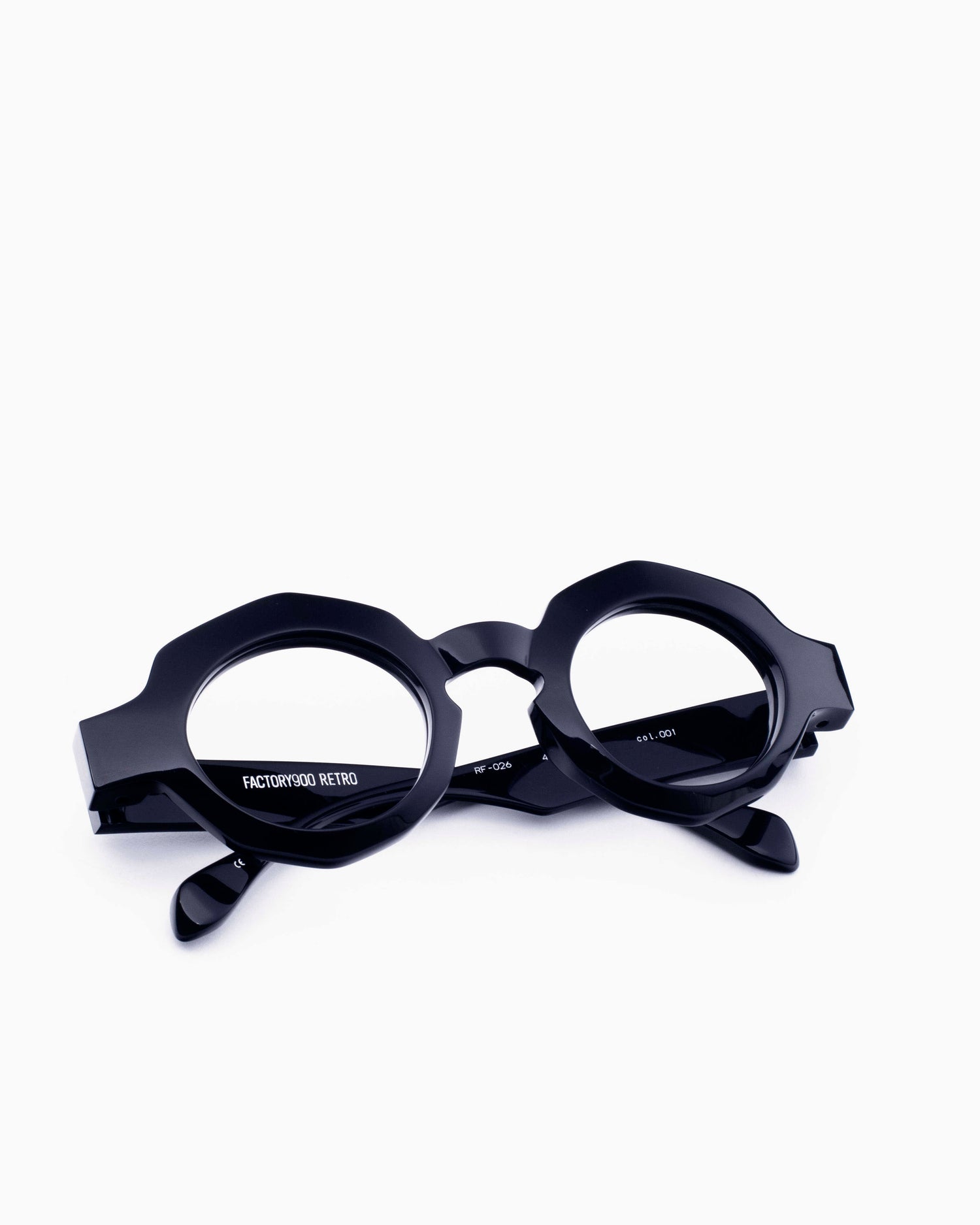 black plastic oval eyeglasses by Factory 900 model RF026, front view, lunettes de vue ovale couleur Noir