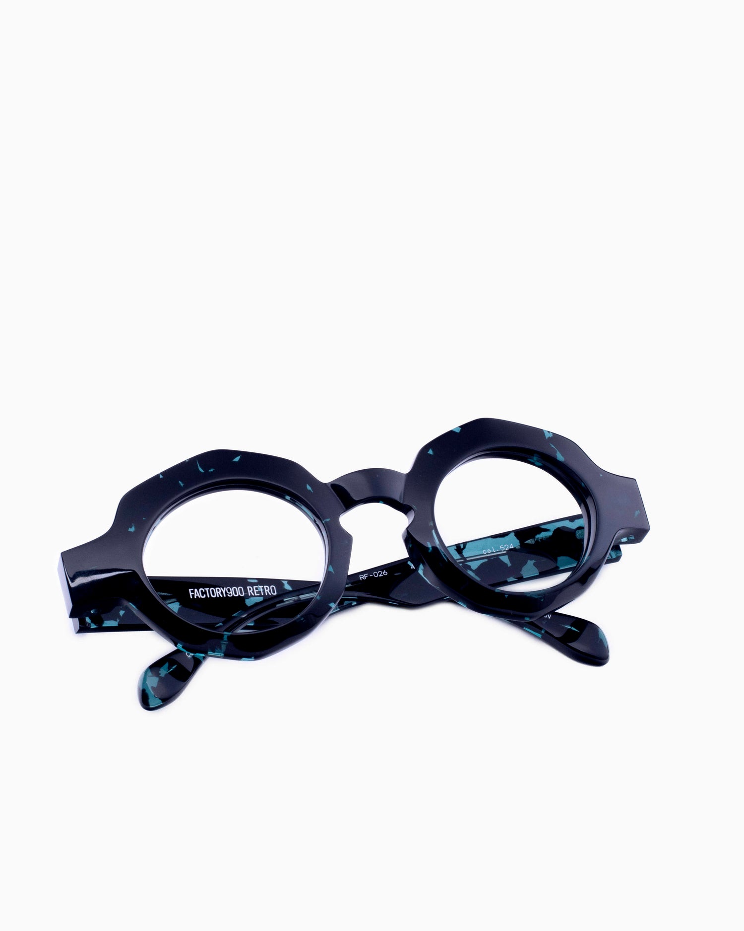 blue plastic oval eyeglasses by Factory 900 model RF026, front view, lunettes de vue ovale couleur bleu