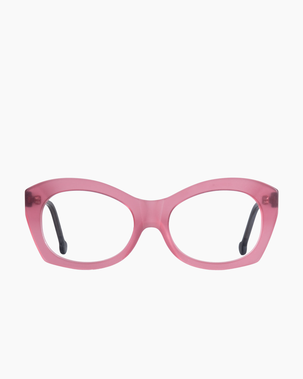 pink plastic oval eyeglasses by Marie-Sophie Dion model Arpin, front view, lunettes de vue ovale couleur Rose