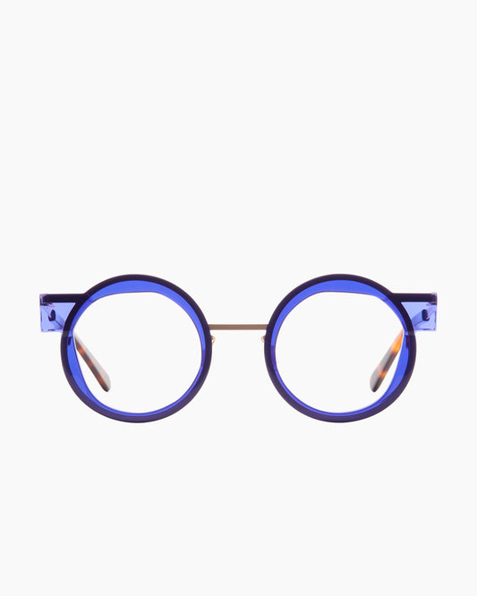 purple metal round  sunglassesby Gamine model VoussoirSödermalm , front view, lunettes de vue rond couleur violet