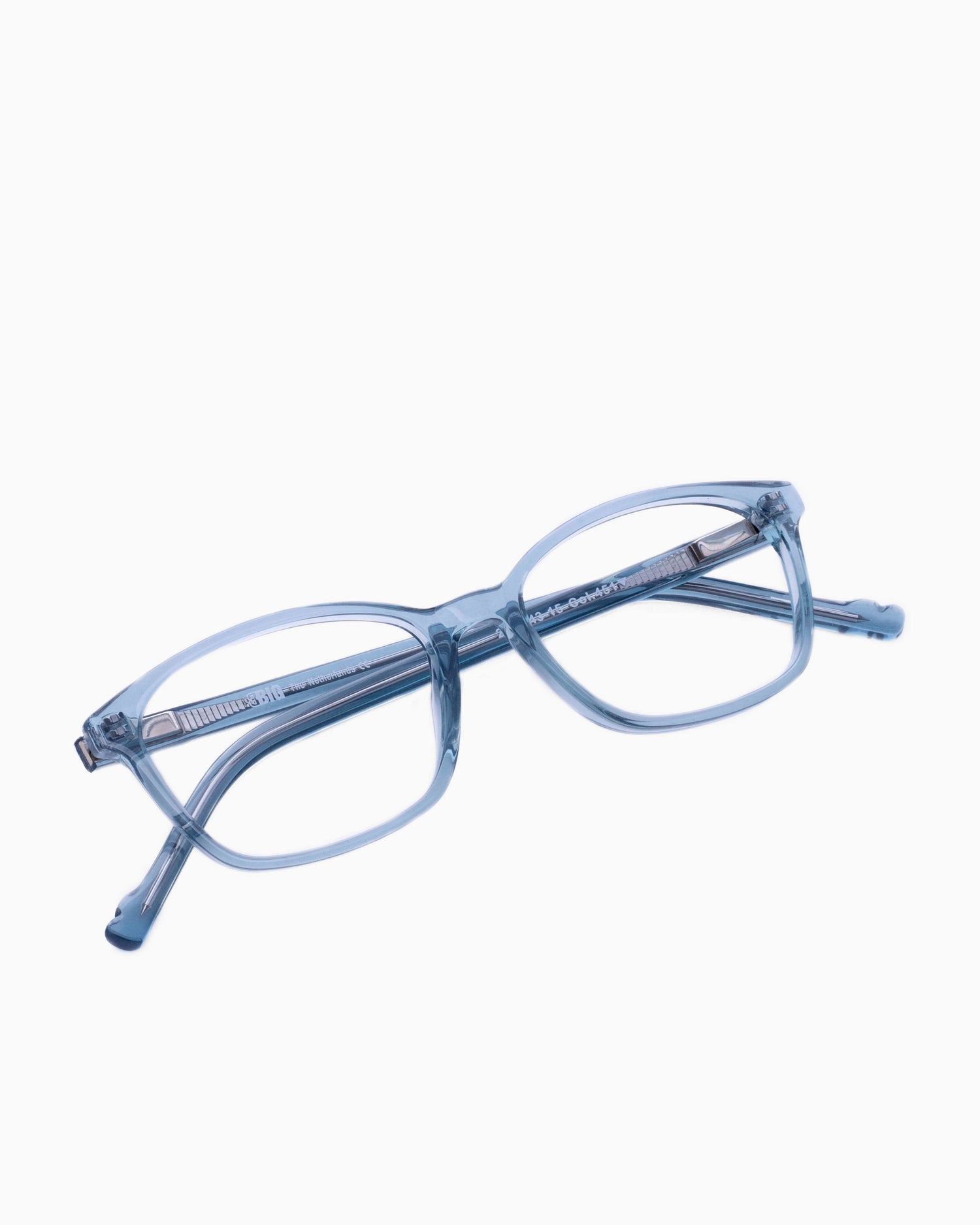 blue plastic rectangle eyeglasses by BBig model 234, front view, lunettes de vue rectangle couleur Bleu