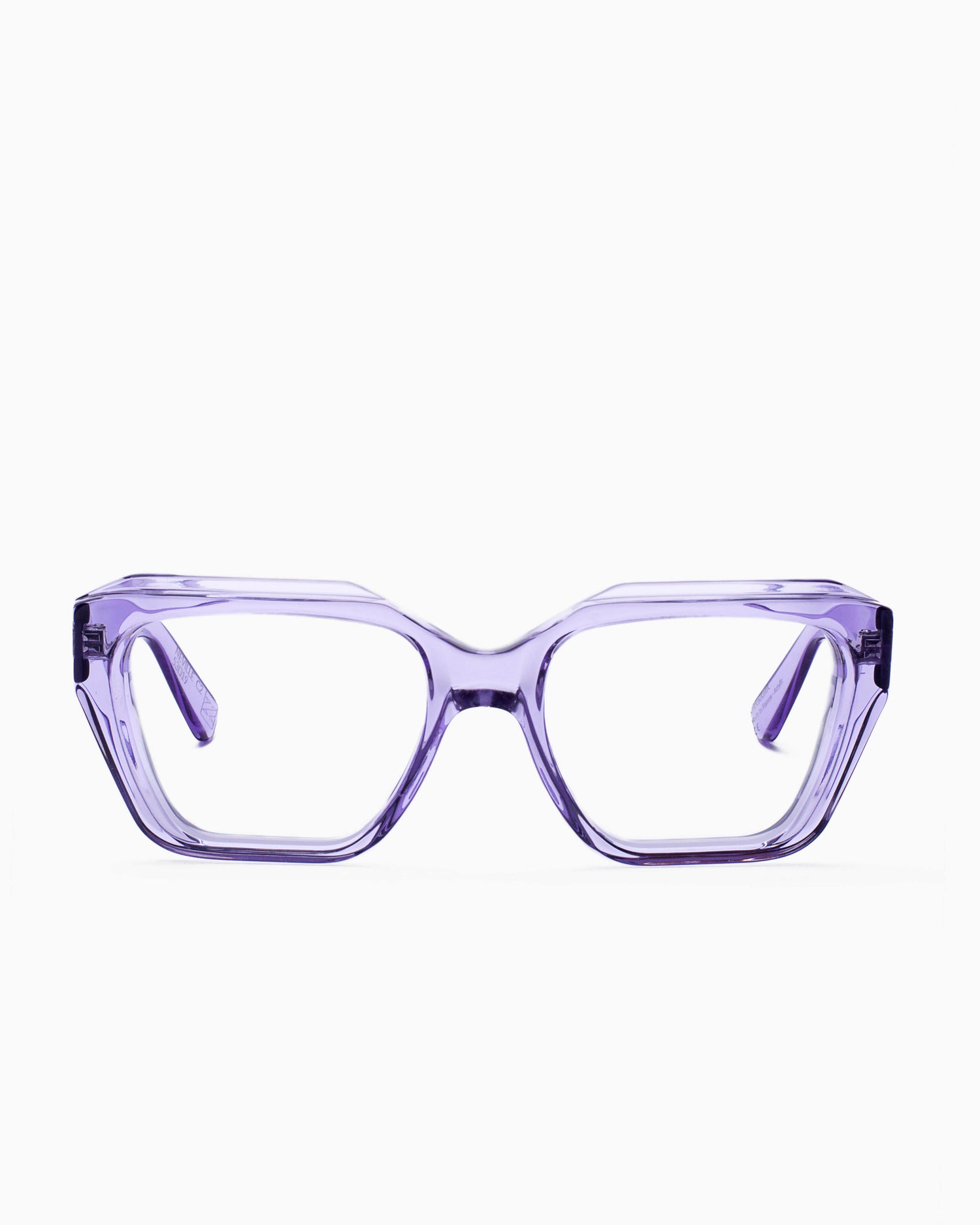 purple plastic rectangle eyeglasses by Kirk&Kirk model Neville, front view, lunettes de vue rectangle couleur violet