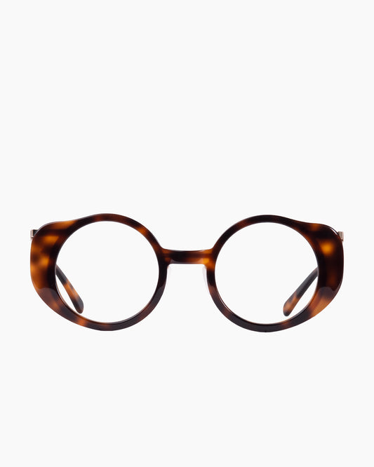 tortoise metal round eyeglasses by Gamine model MaskSödermalm, front view, lunettes de vue rond couleur Écaille de tortue