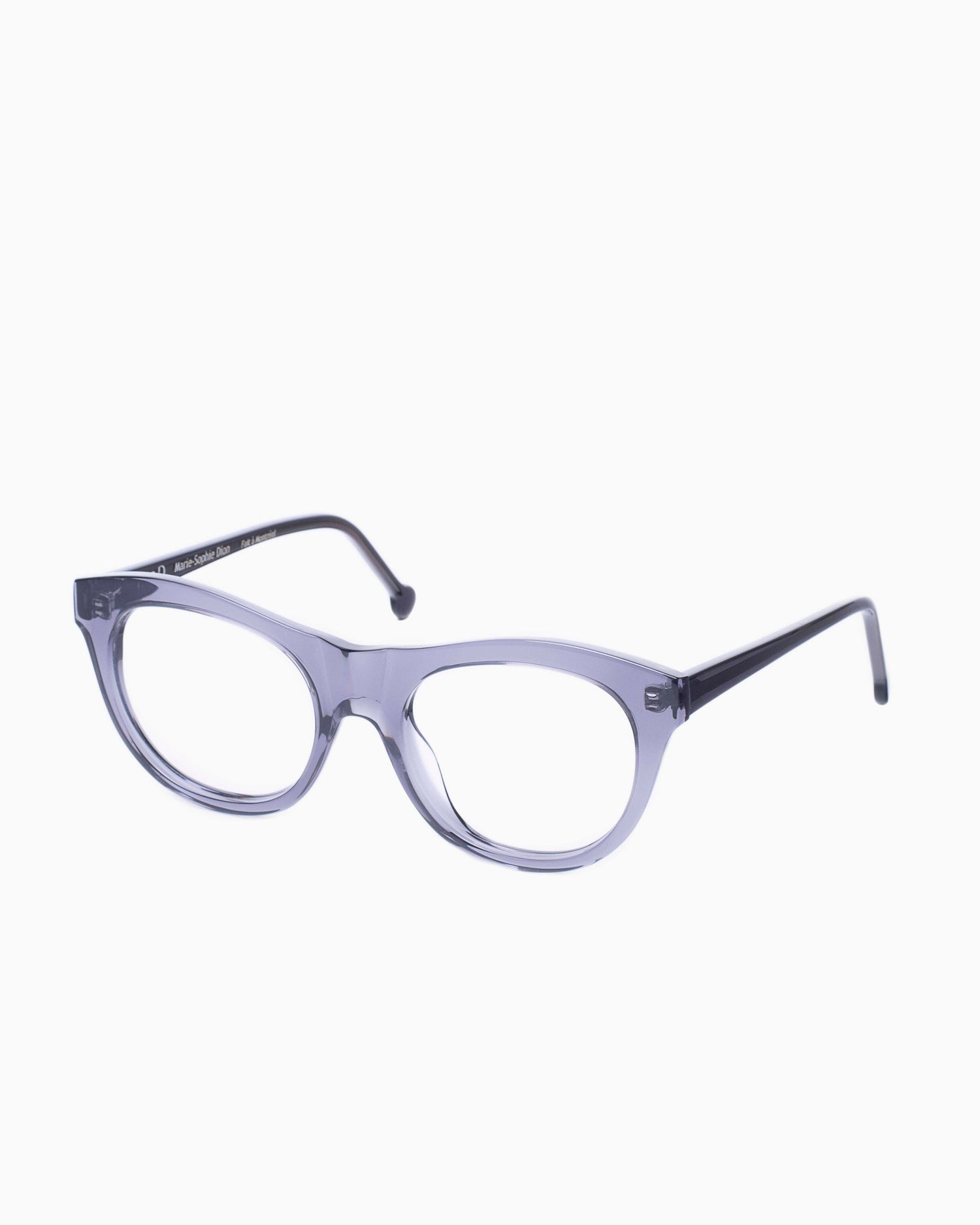 grey plastic oval eyeglasses by Marie-Sophie Dion model Millard, front view, lunettes de vue ovale couleur Gris