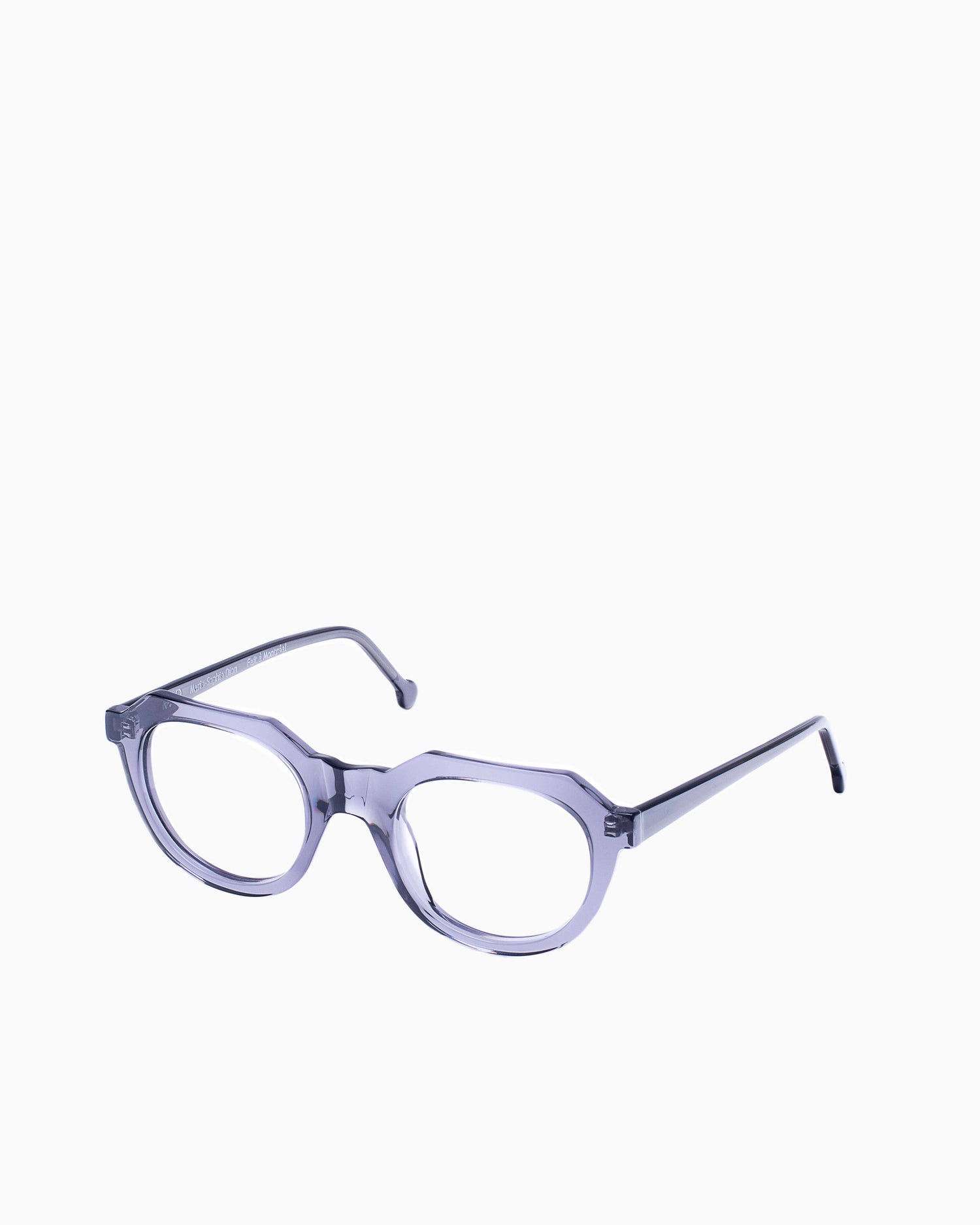 grey plastic oval eyeglasses by Marie-Sophie Dion model Boutcheri, front view, lunettes de vue ovale couleur Gris