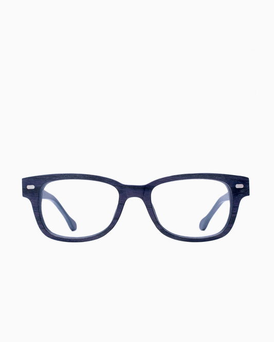 blue plastic rectangle eyeglasses by BBig model 3202, front view, lunettes de vue rectangle couleur Bleu