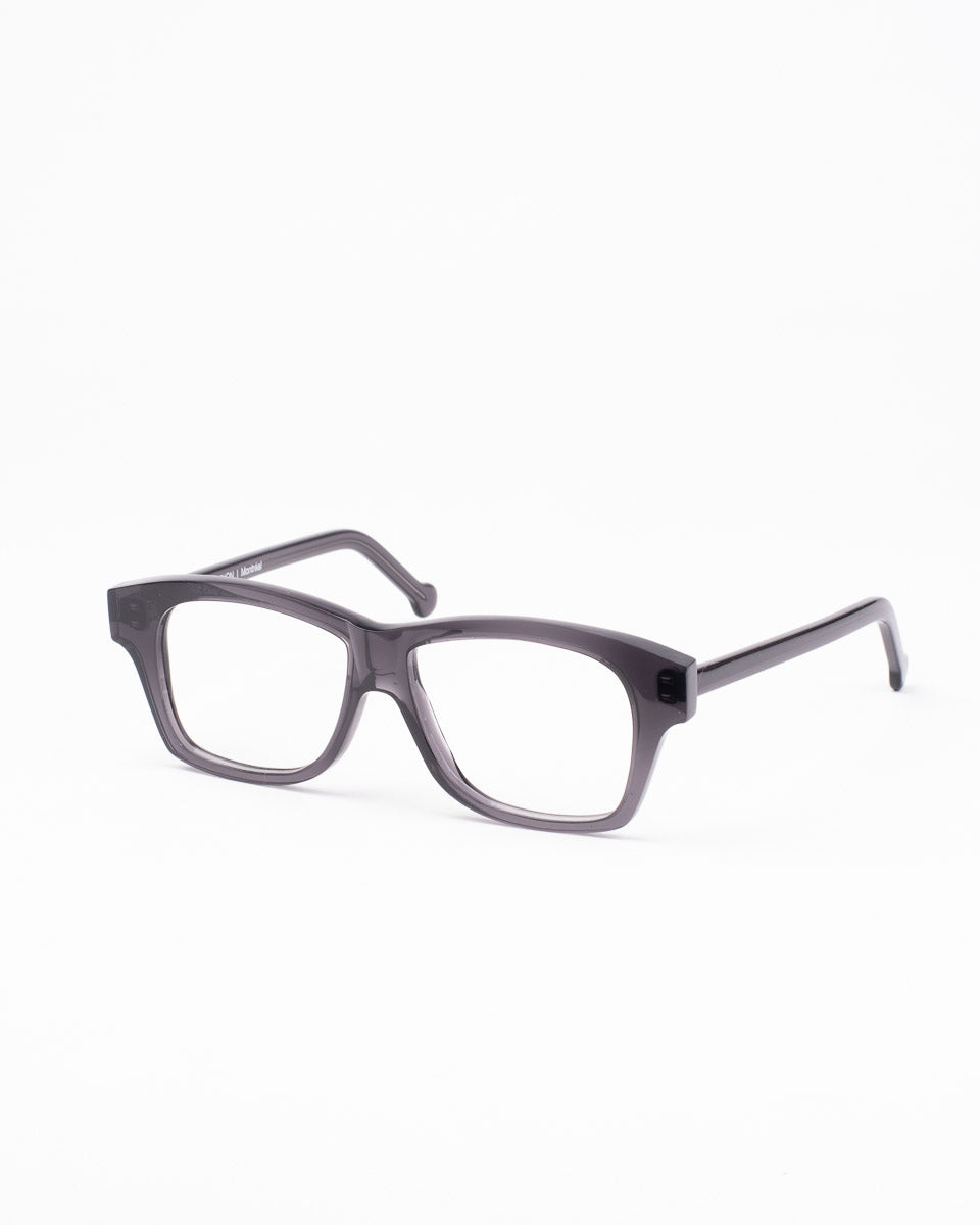 grey plastic rectangle eyeglasses by Marie-Sophie Dion model Dusablon4.0, front view, lunettes de vue rectangle couleur Gris