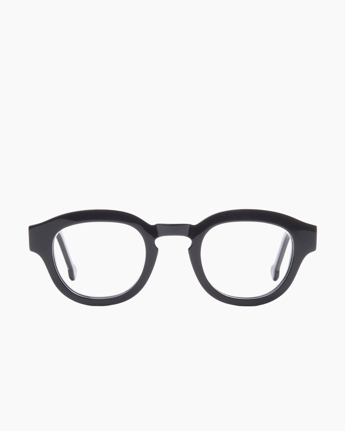 black plastic oval eyeglasses by Marie-Sophie Dion model Scotti , front view, lunettes de vue ovale couleur Noir