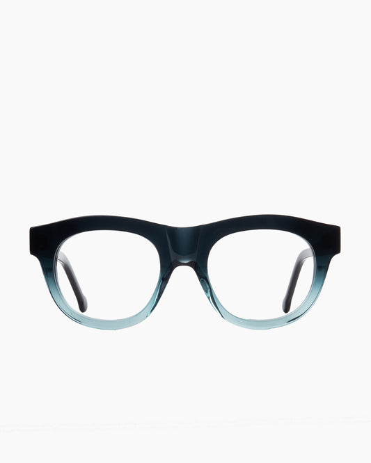 green plastic oval eyeglasses by Marie-Sophie Dion model Caine, front view, lunettes de vue ovale couleur vert