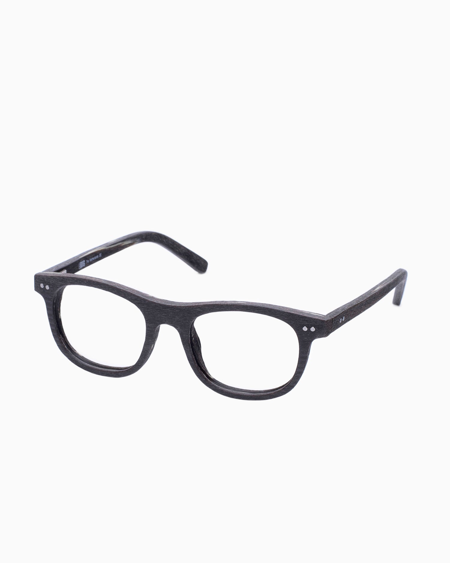 black plastic rectangle eyeglasses by BBig model 219, front view, lunettes de vue rectangle couleur Noir