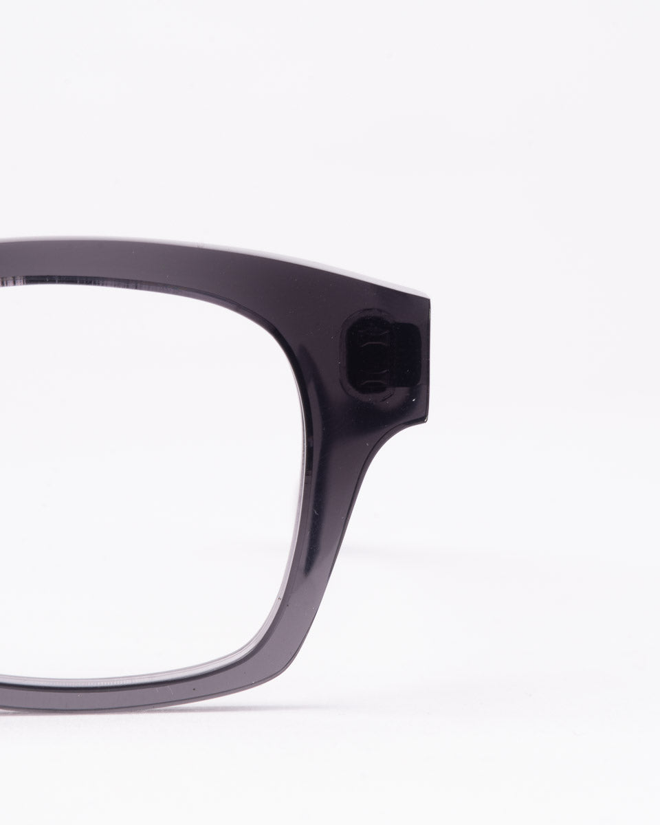 grey plastic rectangle eyeglasses by Marie-Sophie Dion model Dusablon4.0, front view, lunettes de vue rectangle couleur Gris