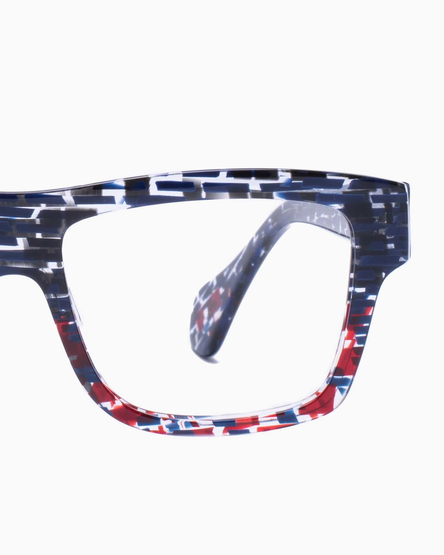 blue plastic rectangle eyeglasses by Theo model Mille+43, front view, lunettes de vue rectangle couleur Bleu
