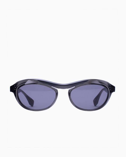black plastic oval sunglassesby Factory 900 model FA350, front view, lunettes de vue ovale couleur Noir
