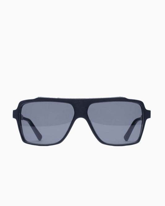 black plastic rectangle  sunglassesby Histoire de voir model FIL4, front view, lunettes de vue rectangle couleur Noir