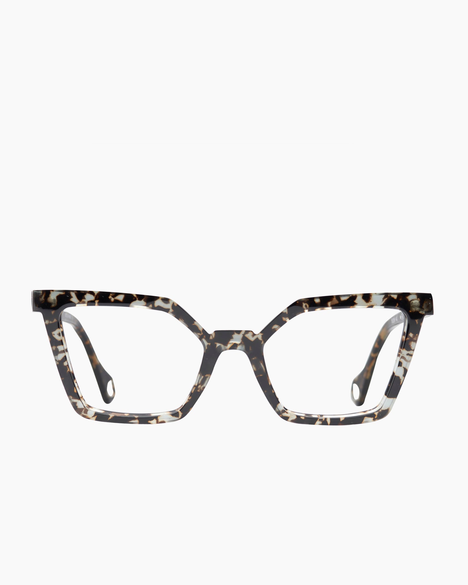 tortoise plastic butterfly eyeglasses by Anne et Valentin model barceloneta, front view, lunettes de vue papillon couleur Écaille de tortue