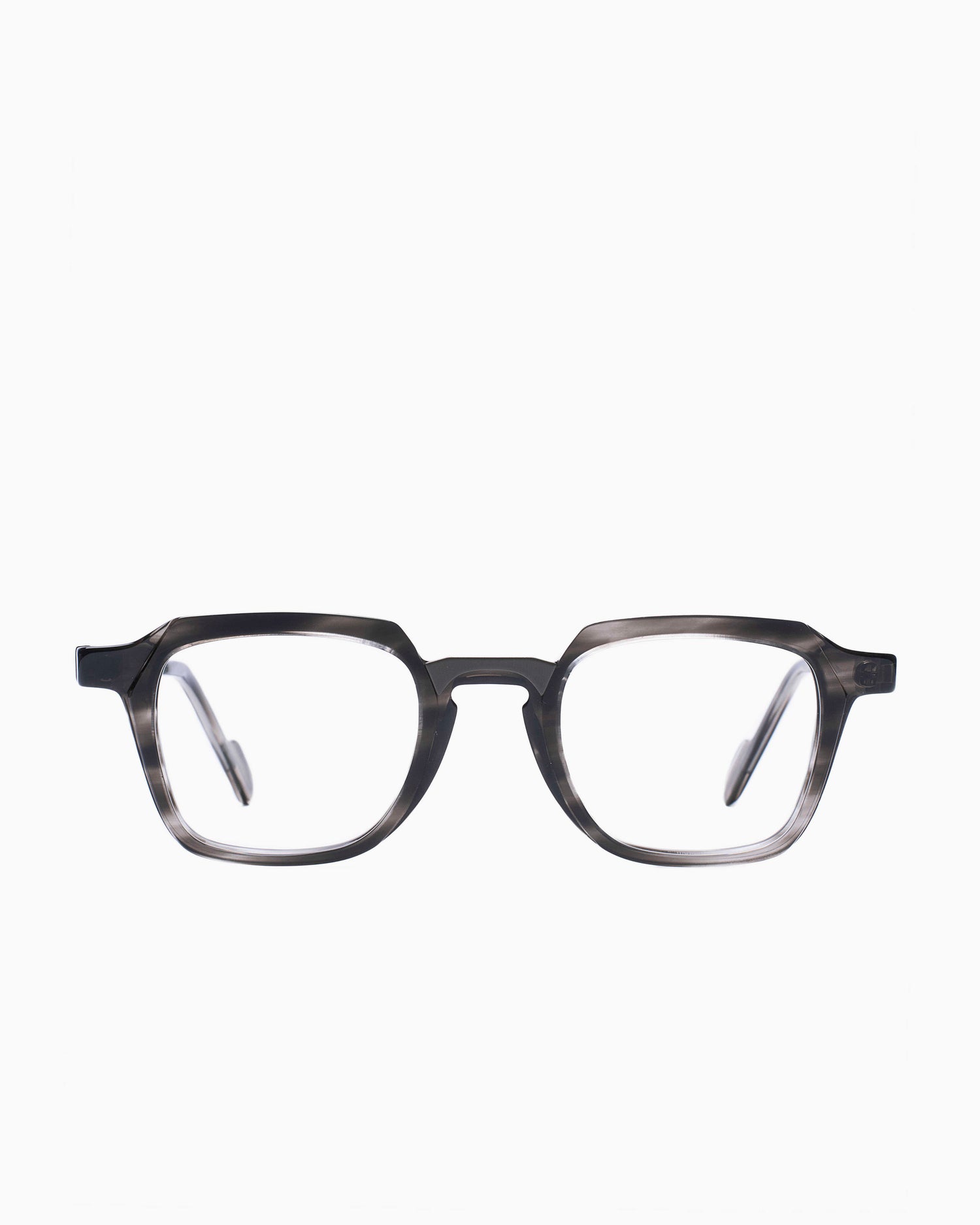 grey plastic rectangle eyeglasses by Anne et Valentin model Henri, front view, lunettes de vue rectangle couleur Gris
