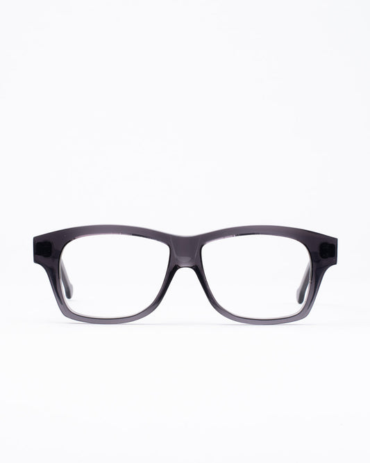 grey plastic rectangle eyeglasses by Marie-Sophie Dion model Dusablon4.0, front view, lunettes de vue rectangle couleur Gris
