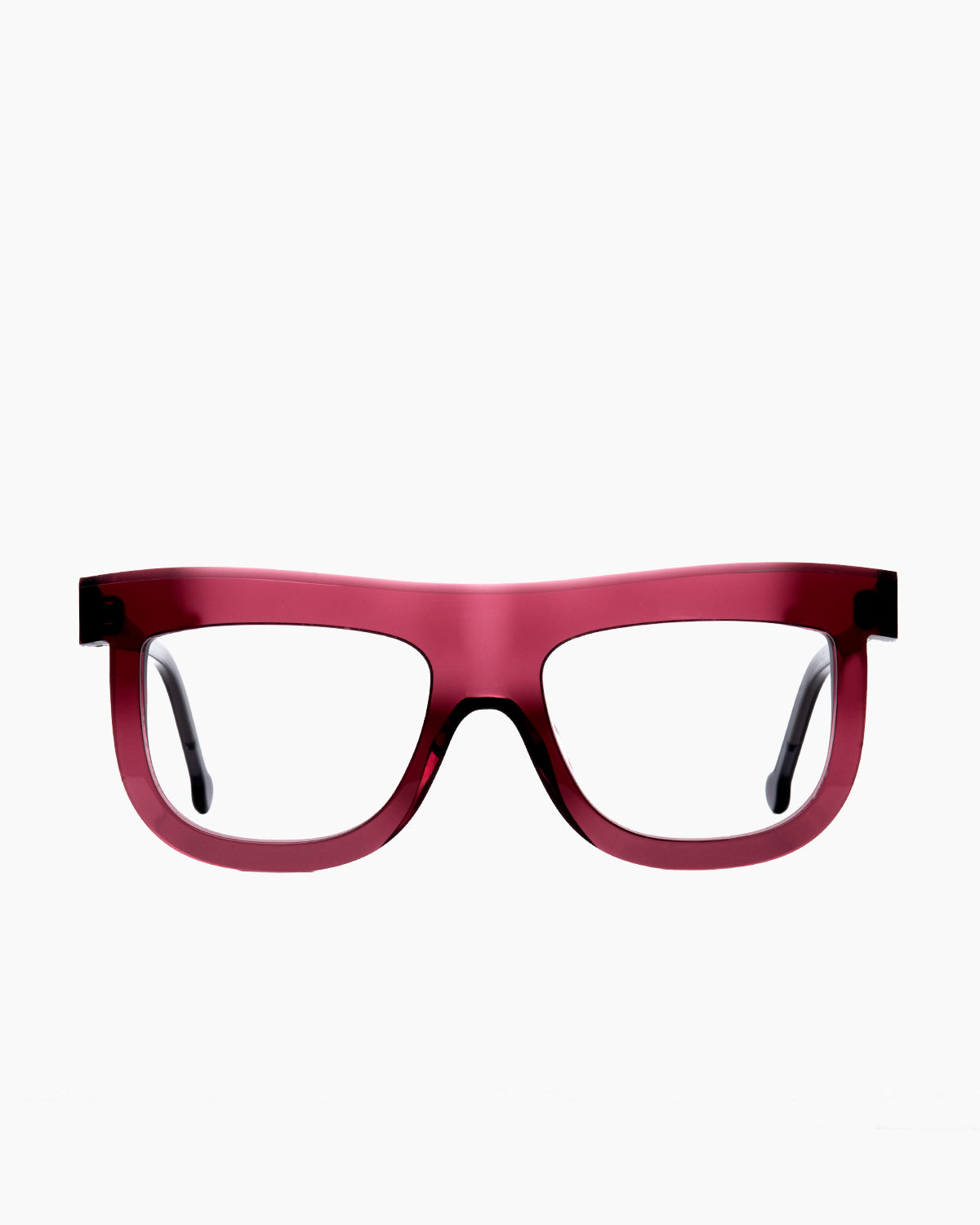purple plastic aviator eyeglasses by Marie-Sophie Dion model Bessette, front view, lunettes de vue aviateur couleur violet