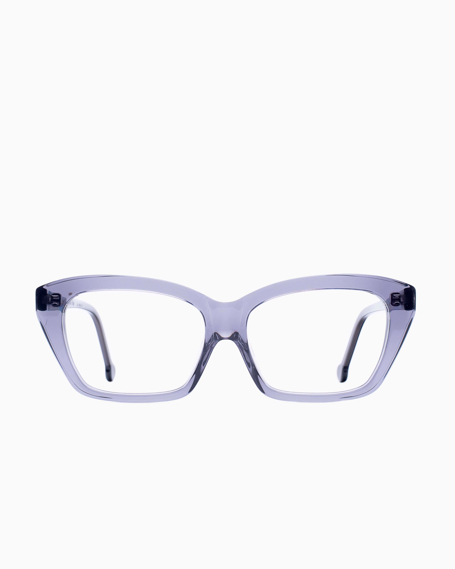 grey plastic butterfly eyeglasses by Marie-Sophie Dion model Pageau, front view, lunettes de vue papillon couleur Gris