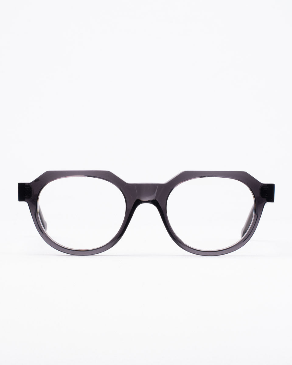 grey plastic oval eyeglasses by Marie-Sophie Dion model Boutcheri, front view, lunettes de vue ovale couleur Gris