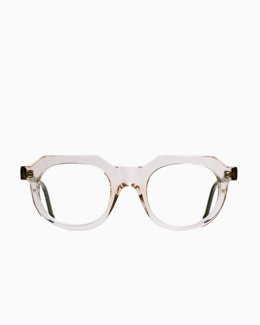 pink, beige plastic oval eyeglasses by Marie-Sophie Dion model Boutcheri4.0, front view, lunettes de vue ovale couleur rose, beige