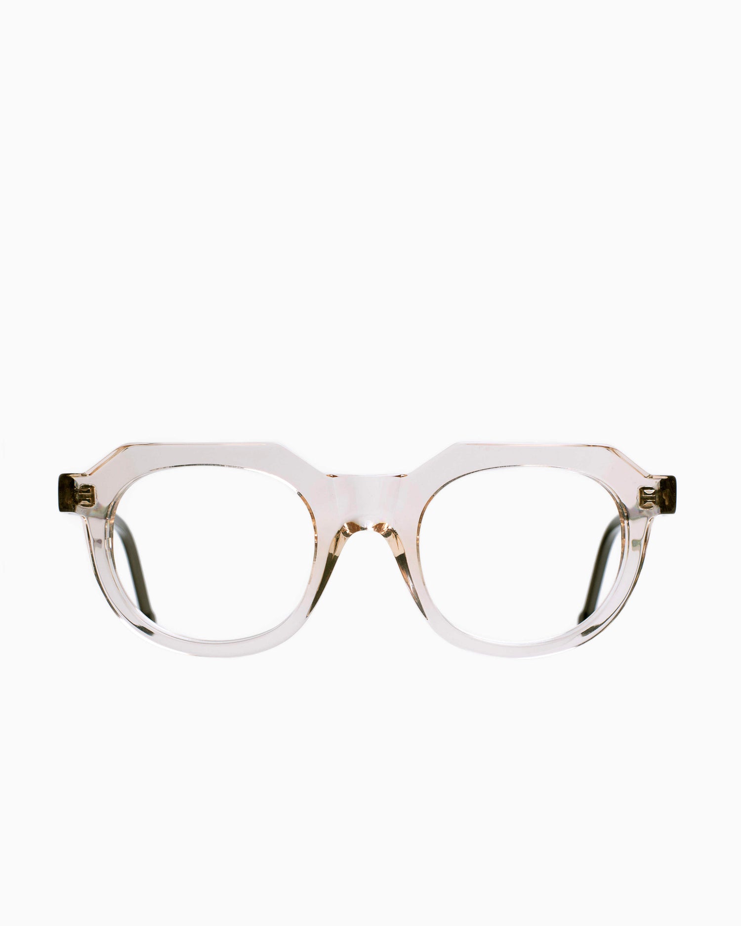 pink, beige plastic oval eyeglasses by Marie-Sophie Dion model Boutcheri4.0, front view, lunettes de vue ovale couleur rose, beige