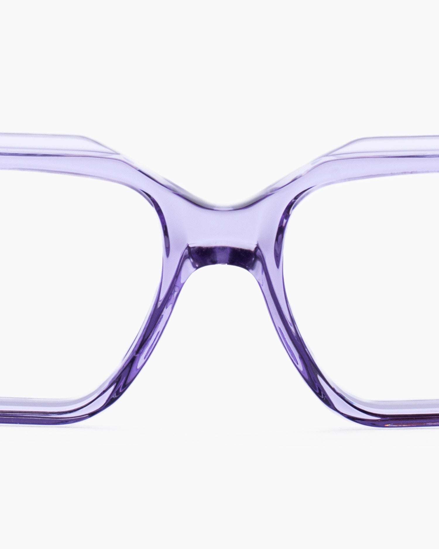 purple plastic rectangle eyeglasses by Kirk&Kirk model Neville, front view, lunettes de vue rectangle couleur violet