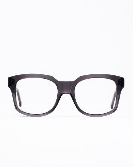 grey plastic rectangle eyeglasses by Marie-Sophie Dion model Jacques4.0, front view, lunettes de vue rectangle couleur Gris