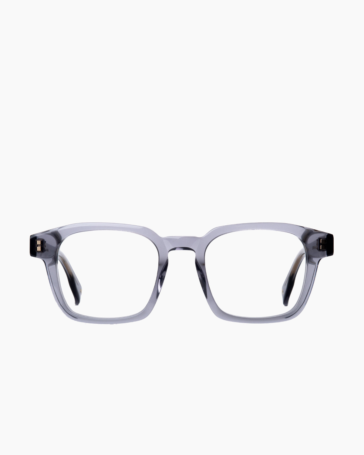 grey plastic rectangle eyeglasses by Spectacleeyeworks model yolanta, front view, lunettes de vue rectangle couleur gris