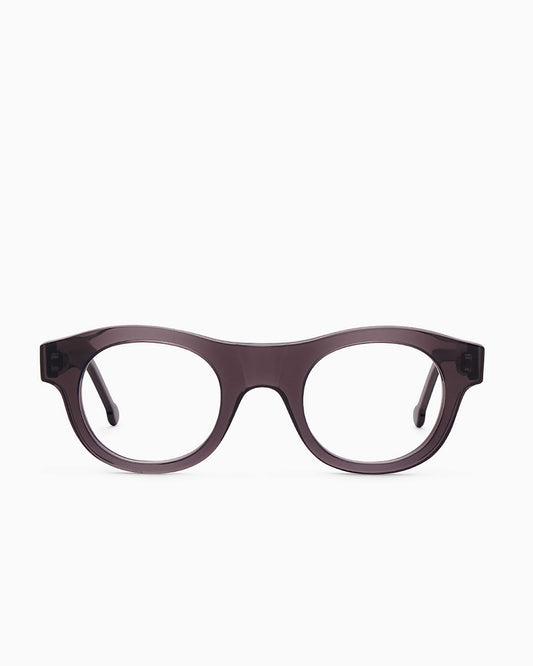 grey plastic oval eyeglasses by Marie-Sophie Dion model Yamamoto, front view, lunettes de vue ovale couleur Gris