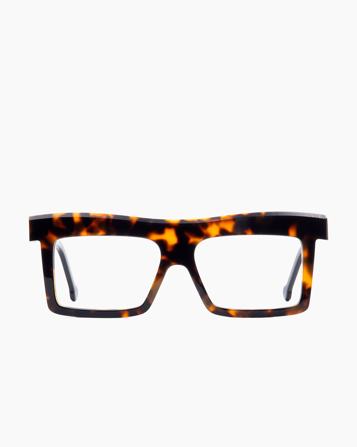 tortoise plastic rectangle eyeglasses by Marie-Sophie Dion model Richard, front view, lunettes de vue rectangle couleur écaille de tortue