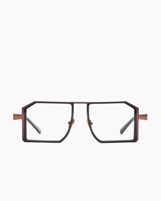 black metal aviator eyeglasses by Gamine model PalmSprings, front view, lunettes de vue aviateur couleur noir