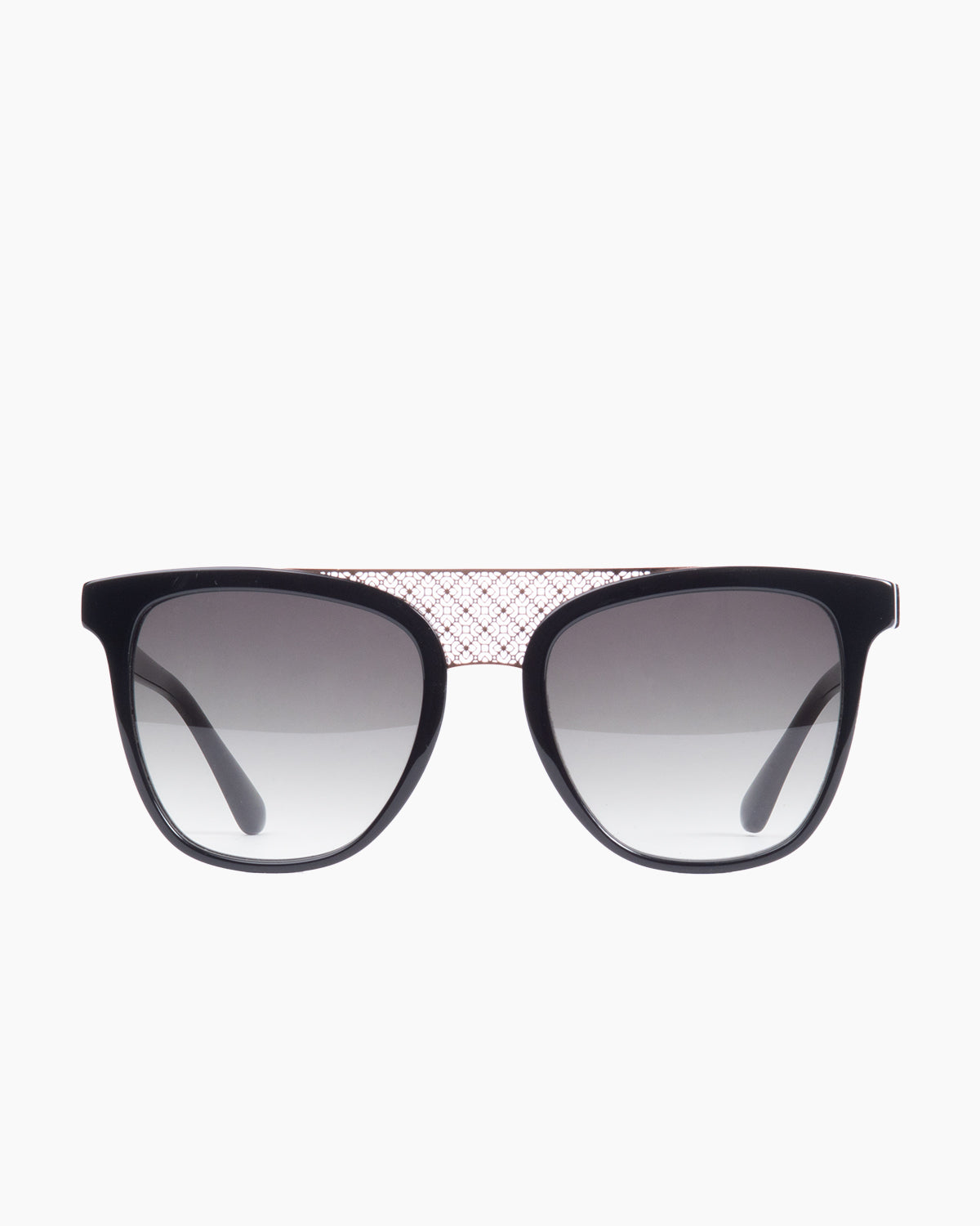 black plastic rectangle  sunglassesby Jooly model sun-381, front view, lunettes de vue rectangle couleur Noir