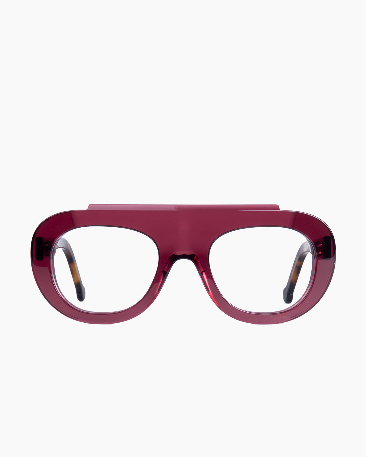 purple plastic aviator eyeglasses by Marie-Sophie Dion model Cruise, front view, lunettes de vue aviateur couleur violet