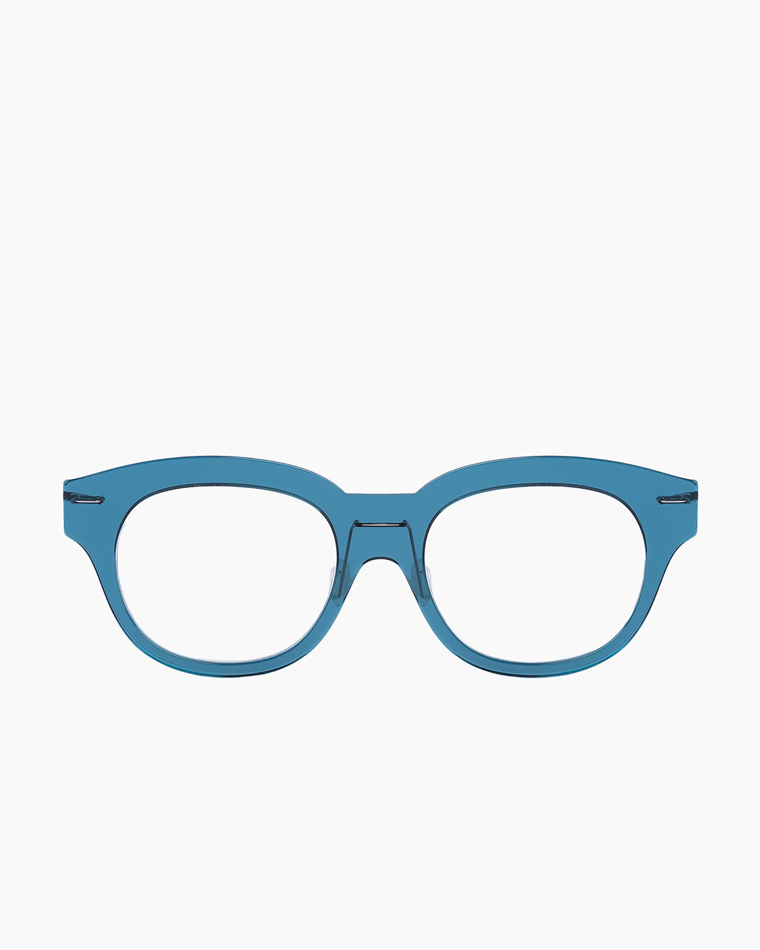 blue plastic oval eyeglasses by Monogram Marie-Sophie Dion model Belanger, front view, lunettes de vue ovale couleur Bleu