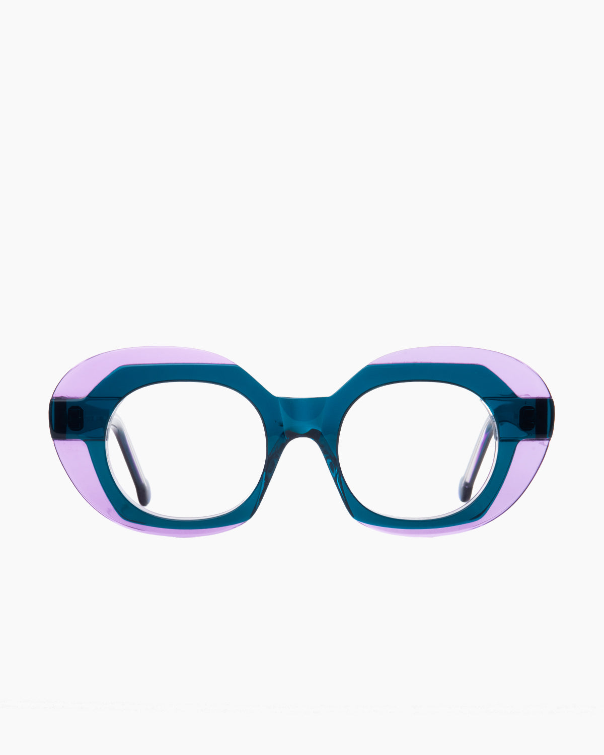 green plastic oval eyeglasses by Marie-Sophie Dion model Diamond, front view, lunettes de vue ovale couleur vert