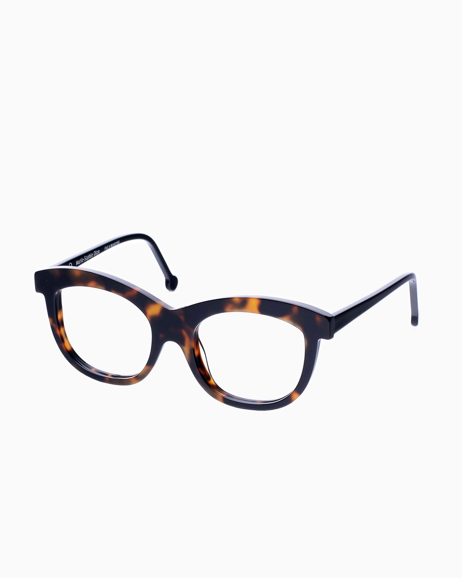 tortoise plastic butterfly eyeglasses by Marie-Sophie Dion model Elmir, front view, lunettes de vue papillon couleur Écaille de tortue