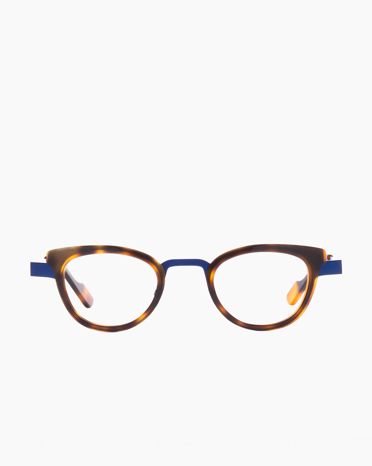 tortoise metal cat eyeglasses by Anne et Valentin model feist, front view, lunettes de vue chat couleur écaille de tortue