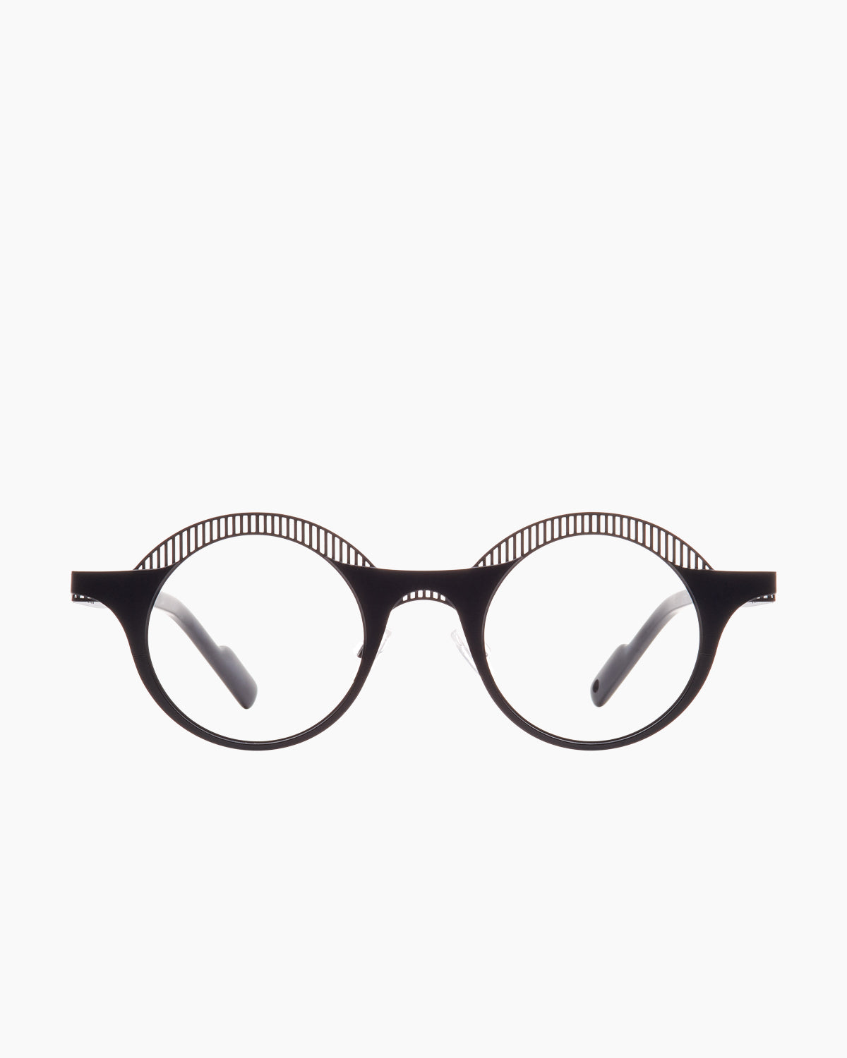 brown metal round eyeglasses by Theo model Pen, front view, lunettes de vue rond couleur brun