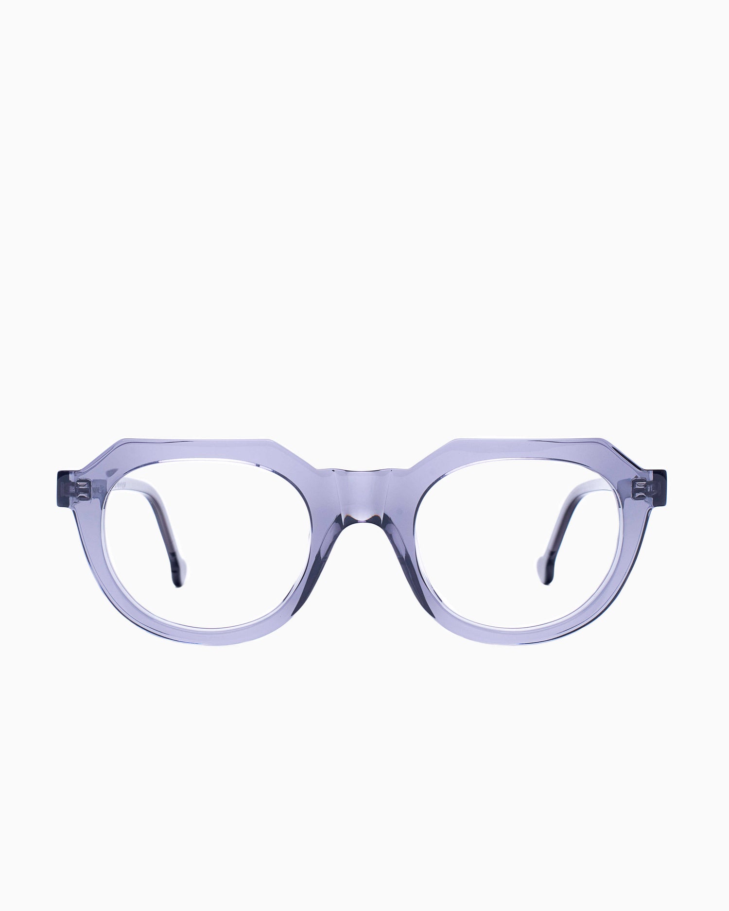 grey plastic oval eyeglasses by Marie-Sophie Dion model Boutcheri, front view, lunettes de vue ovale couleur Gris